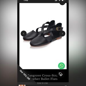 Balielf Mangrove Leather Scalloped Cross-Strap Flat Sandals with padded footbed